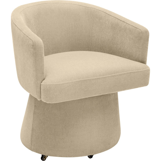Kristen Upcycled Chenille Rolling Desk Chair by TOV Furniture. Made from plywood, recycled fabric, wood in a unique style.