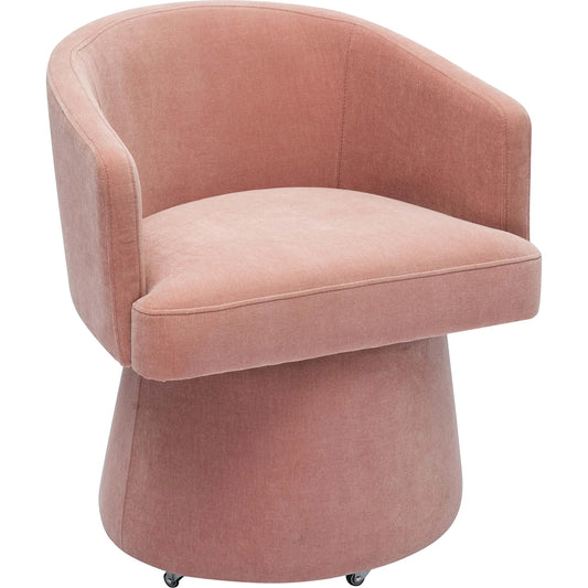 Kristen Upcycled Chenille Rolling Desk Chair by TOV Furniture. Made from plywood, recycled fabric, wood in a unique style.