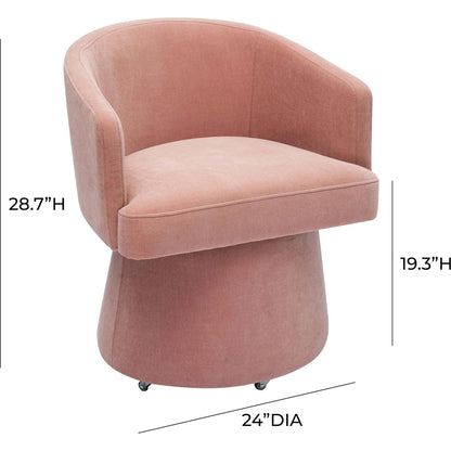 Kristen Upcycled Chenille Rolling Desk Chair by TOV Furniture. Made from unique in a transitional style.