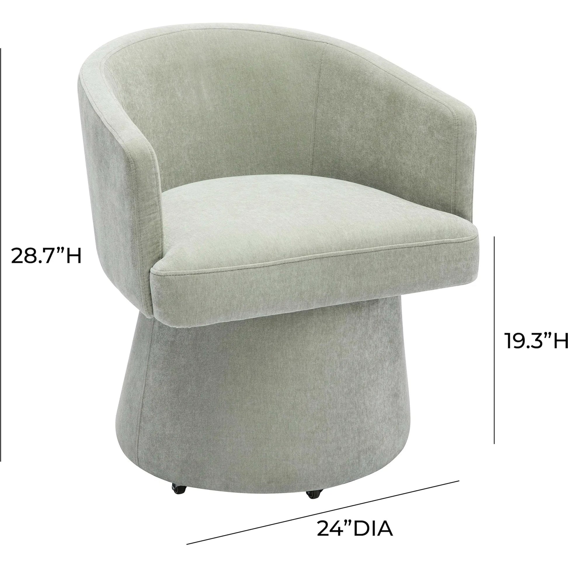 Kristen Upcycled Chenille Rolling Desk Chair by TOV Furniture. Made from unique in a transitional style.