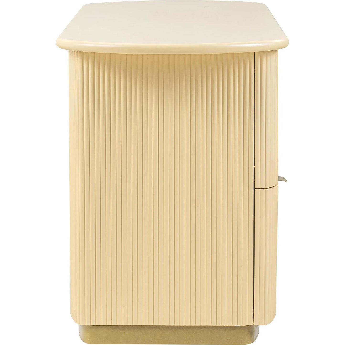 006 SI-2248234 | Additional Silo | Francesca 3-Drawer Desk by TOV Furniture in yellow. Made from mdf, stainless steel in a transitional style.