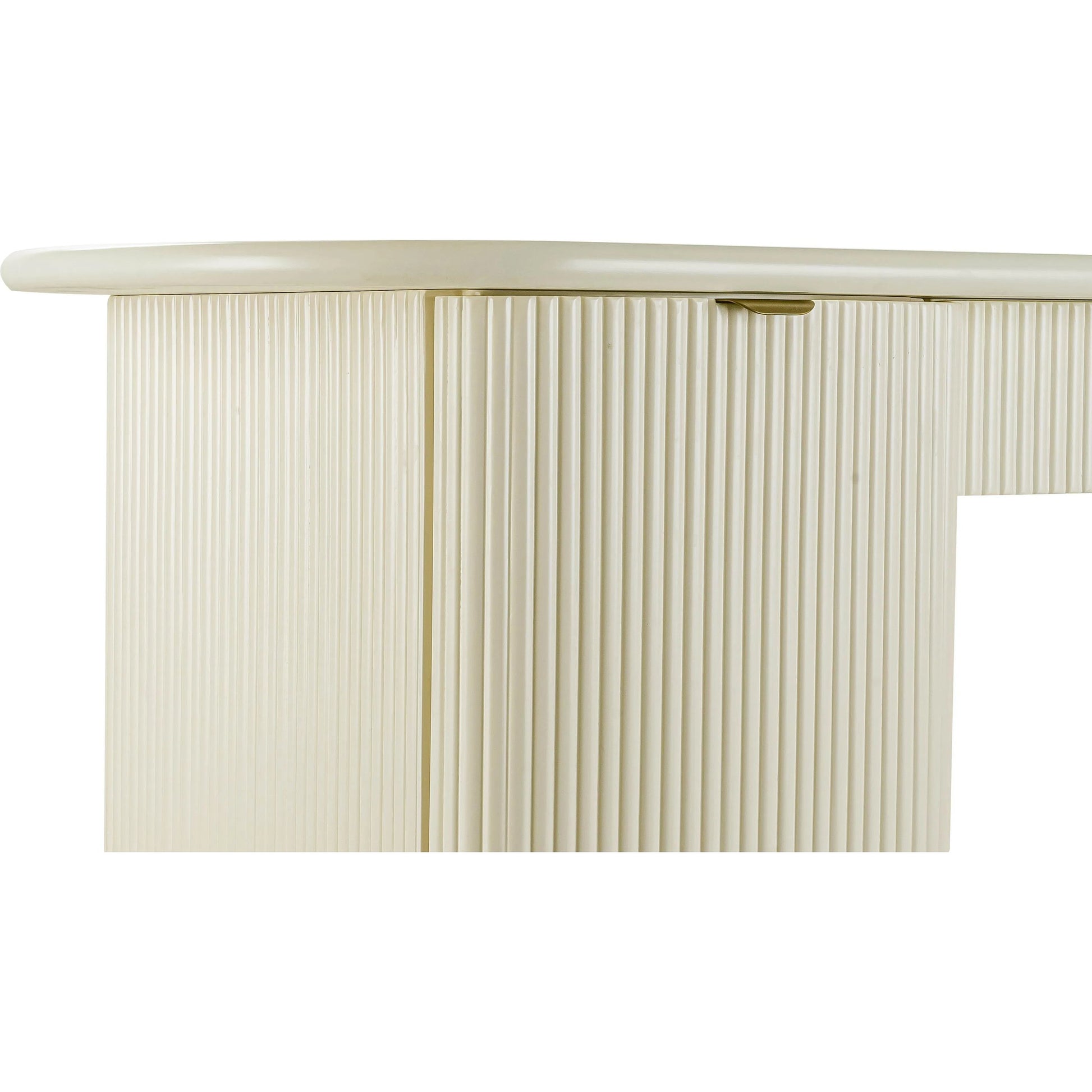 Francesca 3-Drawer Desk by TOV Furniture in yellow. Made from mdf, stainless steel in a transitional style.