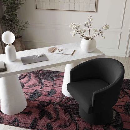 Kristen Upcycled Chenille Rolling Desk Chair by TOV Furniture. Made from unique in a transitional style.