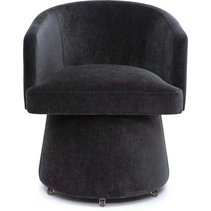 Kristen Upcycled Chenille Rolling Desk Chair by TOV Furniture. Made from unique in a transitional style.