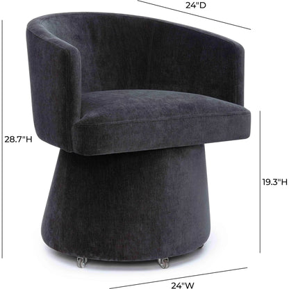 Kristen Upcycled Chenille Rolling Desk Chair by TOV Furniture. Made from unique in a transitional style.