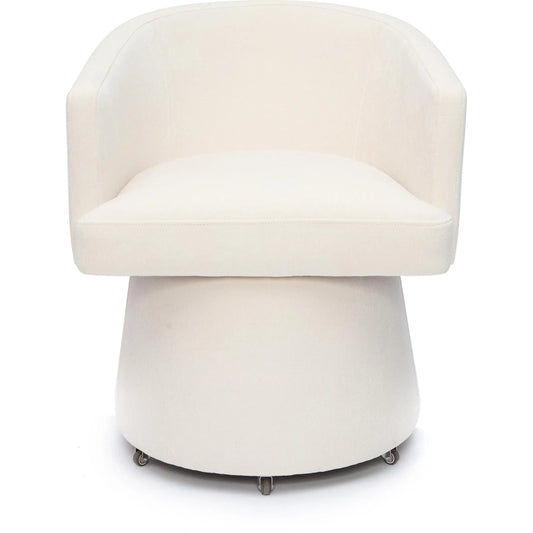 Kristen Upcycled Chenille Rolling Desk Chair by TOV Furniture. Made from plywood, recycled fabric, wood in a unique style.
