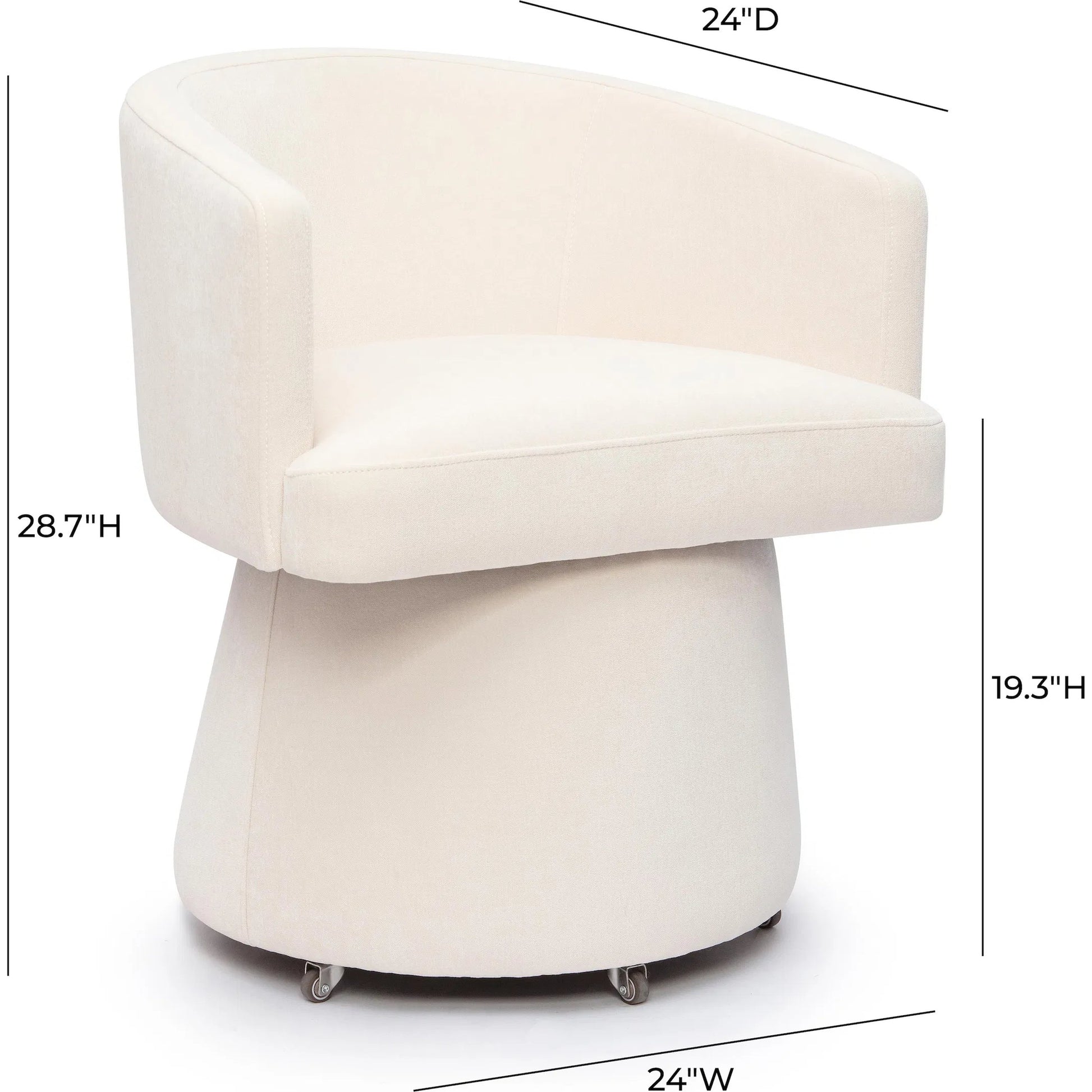 Kristen Upcycled Chenille Rolling Desk Chair by TOV Furniture. Made from unique in a transitional style.