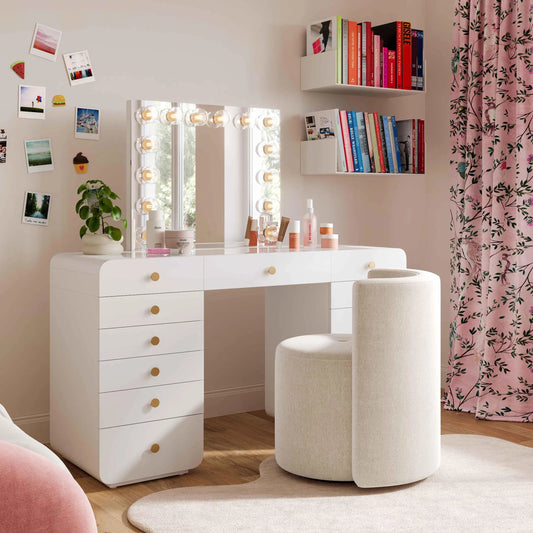 Alyssa Upcycled Velvet Rolling Desk Chair by TOV Furniture. Made from plywood, recycled fabric in a unique style.
