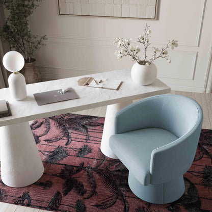 Kristen Upcycled Chenille Rolling Desk Chair by TOV Furniture. Made from unique in a transitional style.