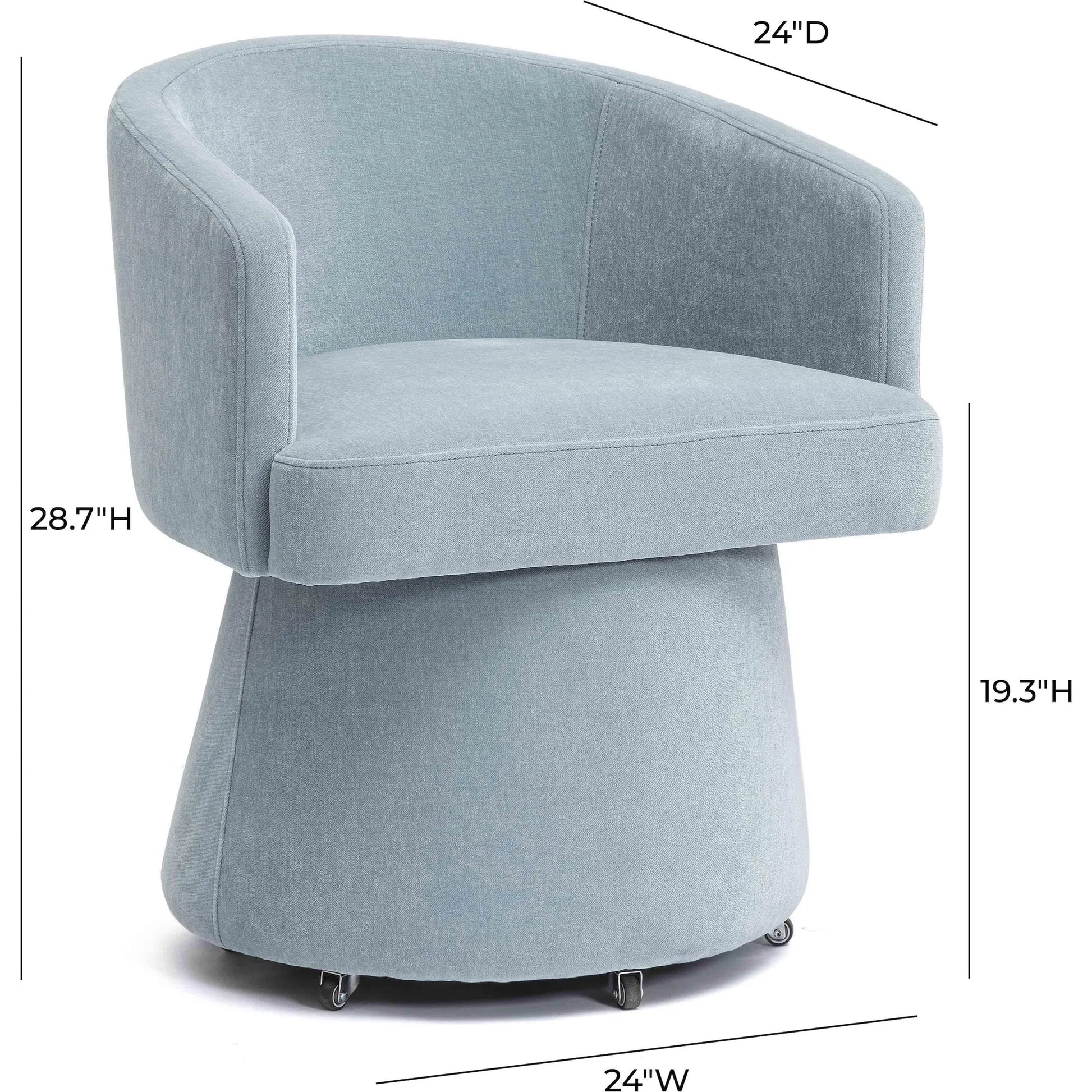 Kristen Upcycled Chenille Rolling Desk Chair by TOV Furniture. Made from unique in a transitional style.