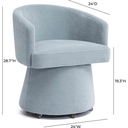 Kristen Upcycled Chenille Rolling Desk Chair by TOV Furniture. Made from unique in a transitional style.