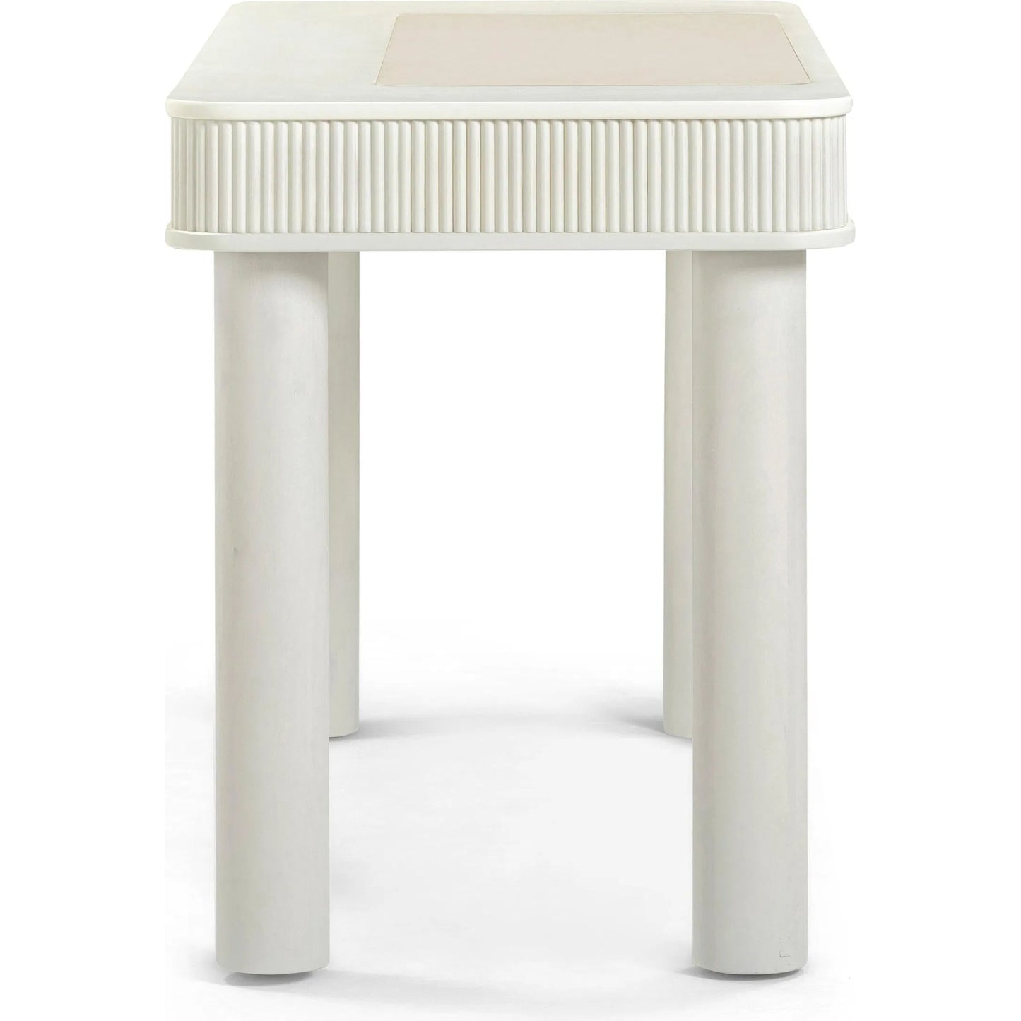 003 SI-2454374 | Additional Silo | Sarah Executive Work Desk by TOV Furniture in cream. Made from rubber wood in a unique style.