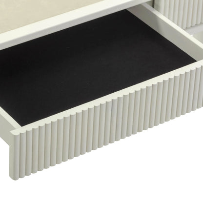 Sarah Executive Work Desk by TOV Furniture in cream. Made from rubber wood in a unique style.