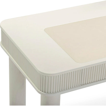 Sarah Executive Work Desk by TOV Furniture in cream. Made from rubber wood in a unique style.