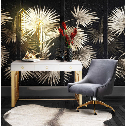 Beatrix Office Swivel Chair by TOV Furniture. Made from velvet, wood, stainless steel in a transitional style.