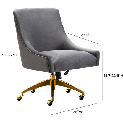 Beatrix Office Swivel Chair by TOV Furniture. Made from velvet, wood, stainless steel in a transitional style.