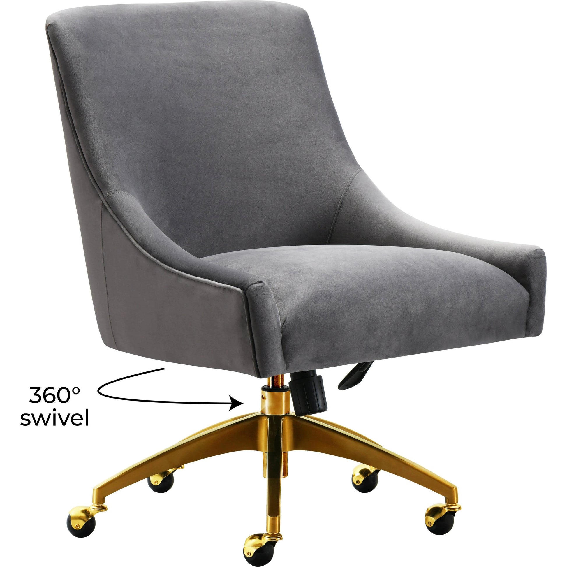 Beatrix Office Swivel Chair by TOV Furniture. Made from velvet, wood, stainless steel in a transitional style.