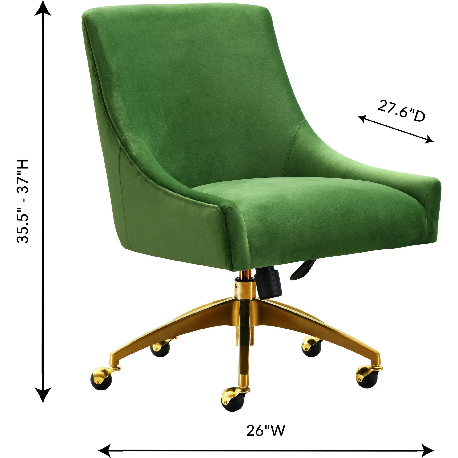Beatrix Office Swivel Chair by TOV Furniture. Made from velvet, wood, stainless steel in a transitional style.