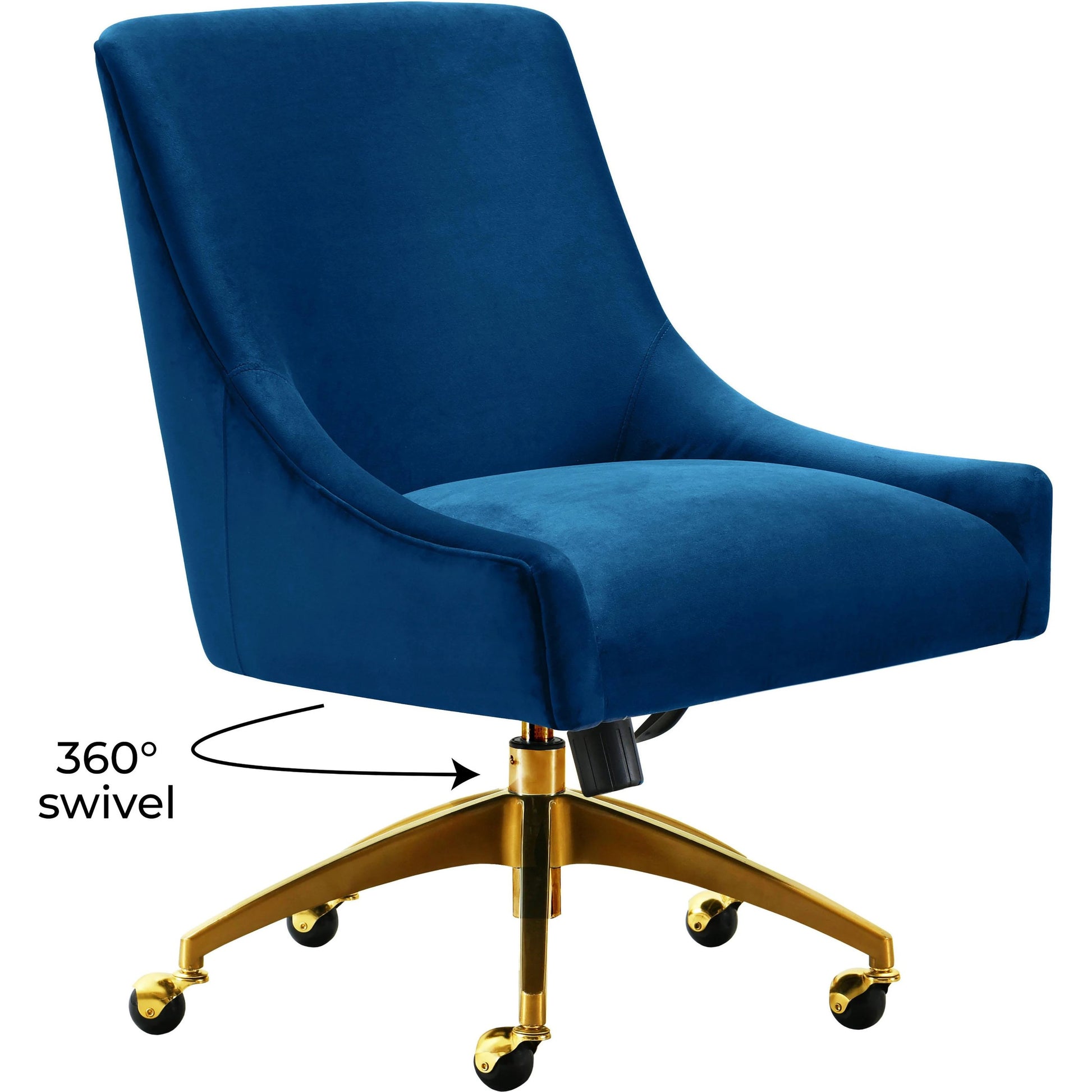 Beatrix Office Swivel Chair by TOV Furniture. Made from velvet, wood, stainless steel in a transitional style.