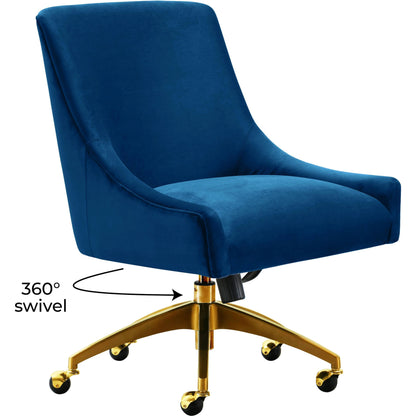 Beatrix Office Swivel Chair by TOV Furniture. Made from velvet, wood, stainless steel in a transitional style.