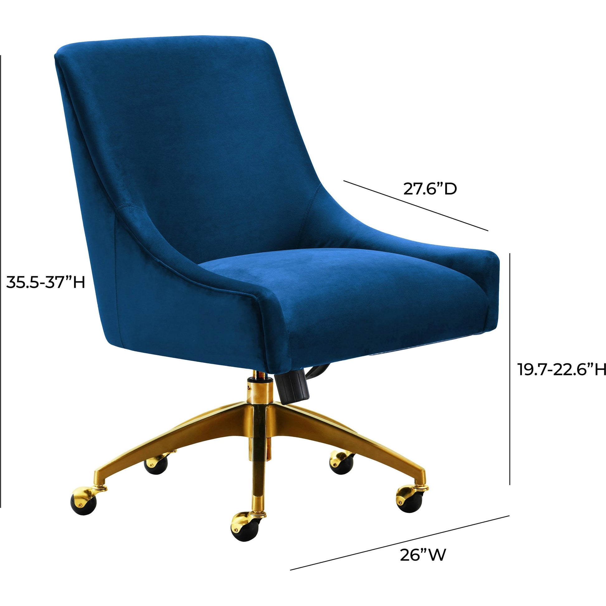 Beatrix Office Swivel Chair by TOV Furniture. Made from velvet, wood, stainless steel in a transitional style.
