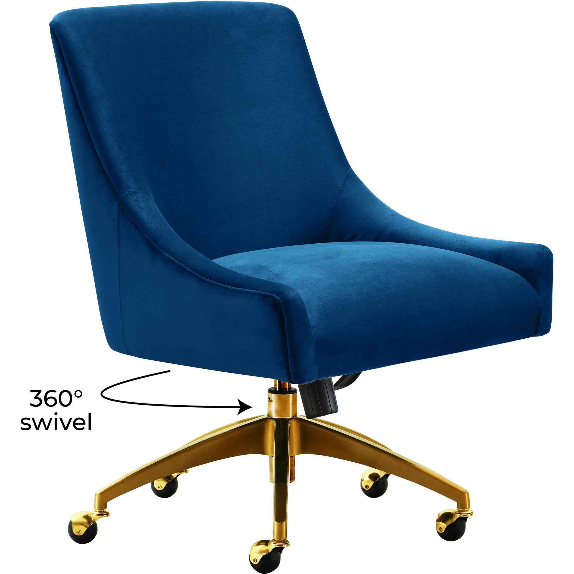 Beatrix Office Swivel Chair by TOV Furniture. Made from velvet, wood, stainless steel in a transitional style.