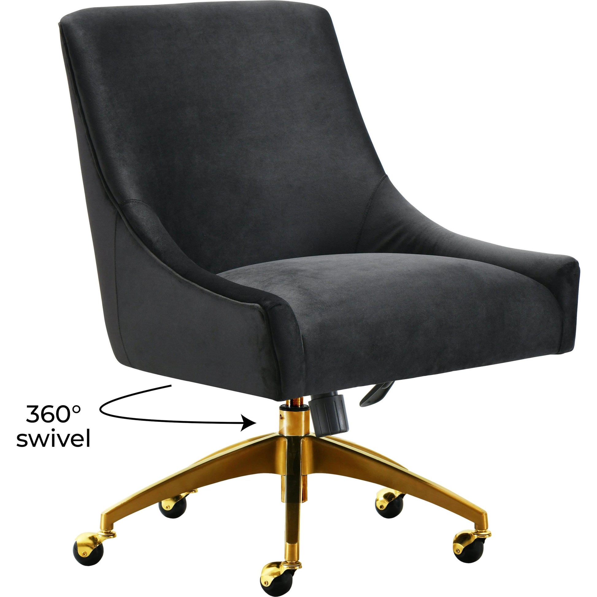 Beatrix Office Swivel Chair by TOV Furniture. Made from velvet, wood, stainless steel in a transitional style.