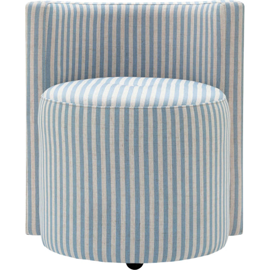 Alyssa Striped Linen Rolling Desk Chair by TOV Furniture. Made from fabric, plywood in a eclectic & global style.
