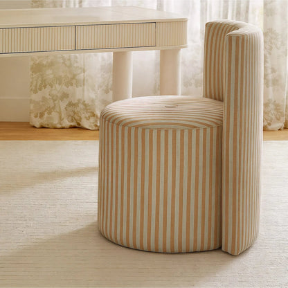 Alyssa Striped Linen Rolling Desk Chair by TOV Furniture. Made from fabric, plywood in a eclectic & global style.