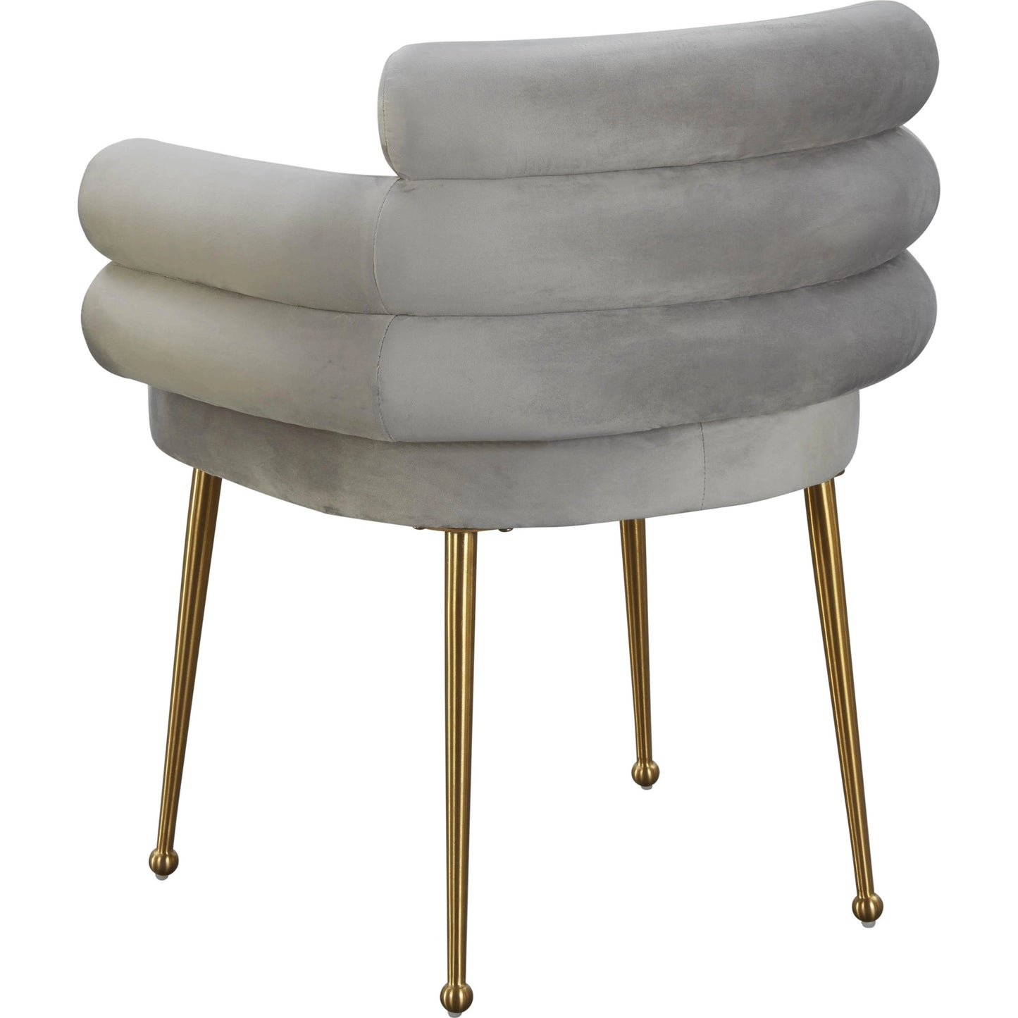 003 SI-1984254 | Additional Silo | Dente Velvet Dining Chair by TOV Furniture in grey. Made from velvet, wood in a modern style.