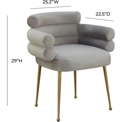 Dente Faux Sheepskin Dining Chair by TOV Furniture in cream. Made from faux sheepskin, wood in a modern style.