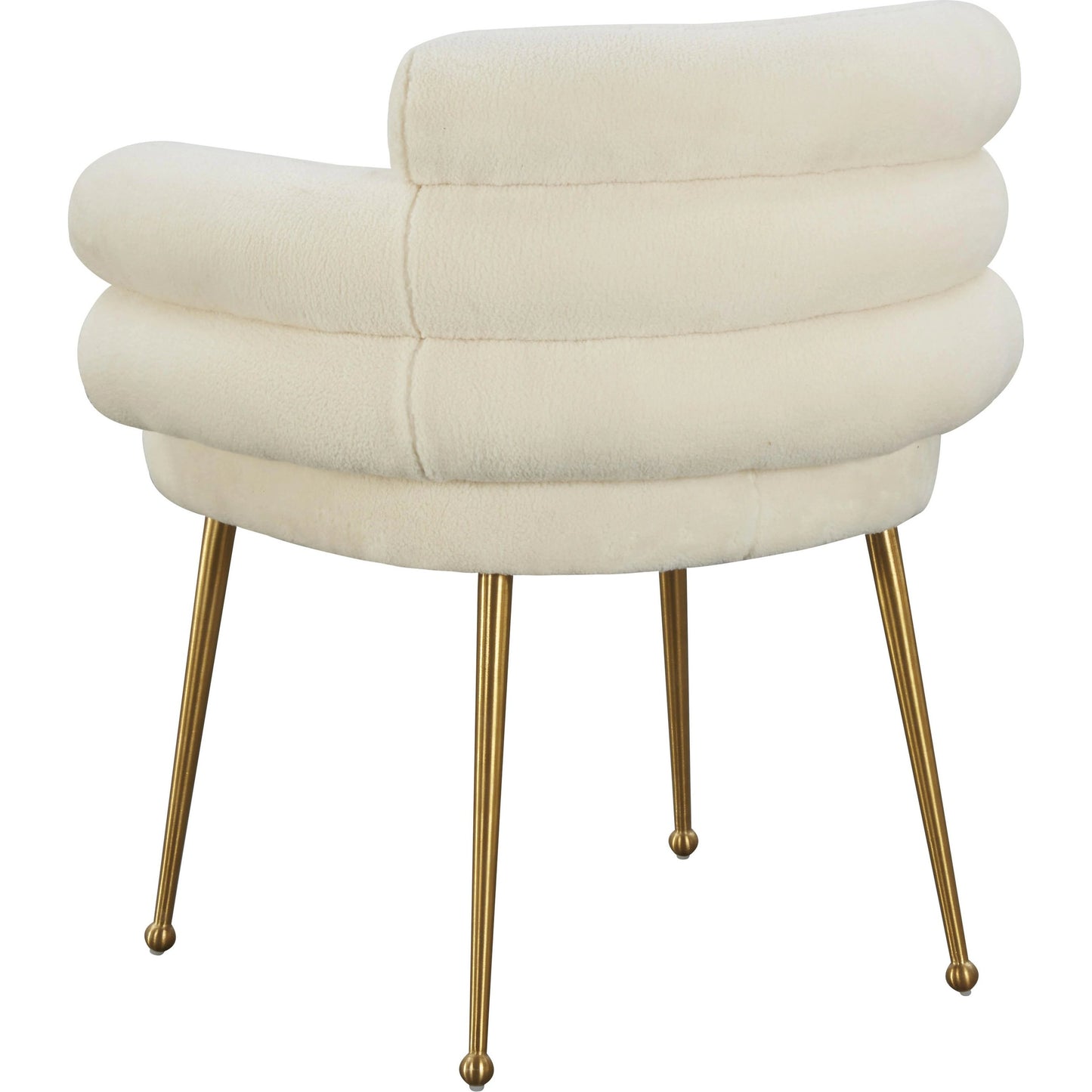 003 SI-1984255 | Additional Silo | Dente Faux Sheepskin Dining Chair by TOV Furniture in cream. Made from faux sheepskin, wood in a modern style.