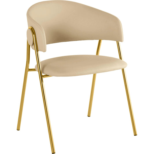 001 SI-2107436 | Additional Silo | Lara Vegan Leather Dining Chair (Set of 2) by TOV Furniture in cream. Made from iron, vegan leather, wood in a modern style.