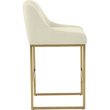 Lisa Pleated Velvet Counter Stool by TOV Furniture. Made from stainless steel, velvet in a modern style.