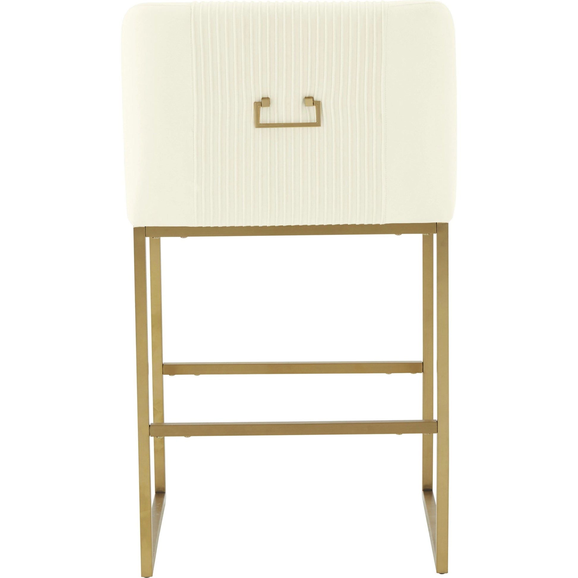 Lisa Pleated Velvet Counter Stool by TOV Furniture. Made from stainless steel, velvet in a modern style.