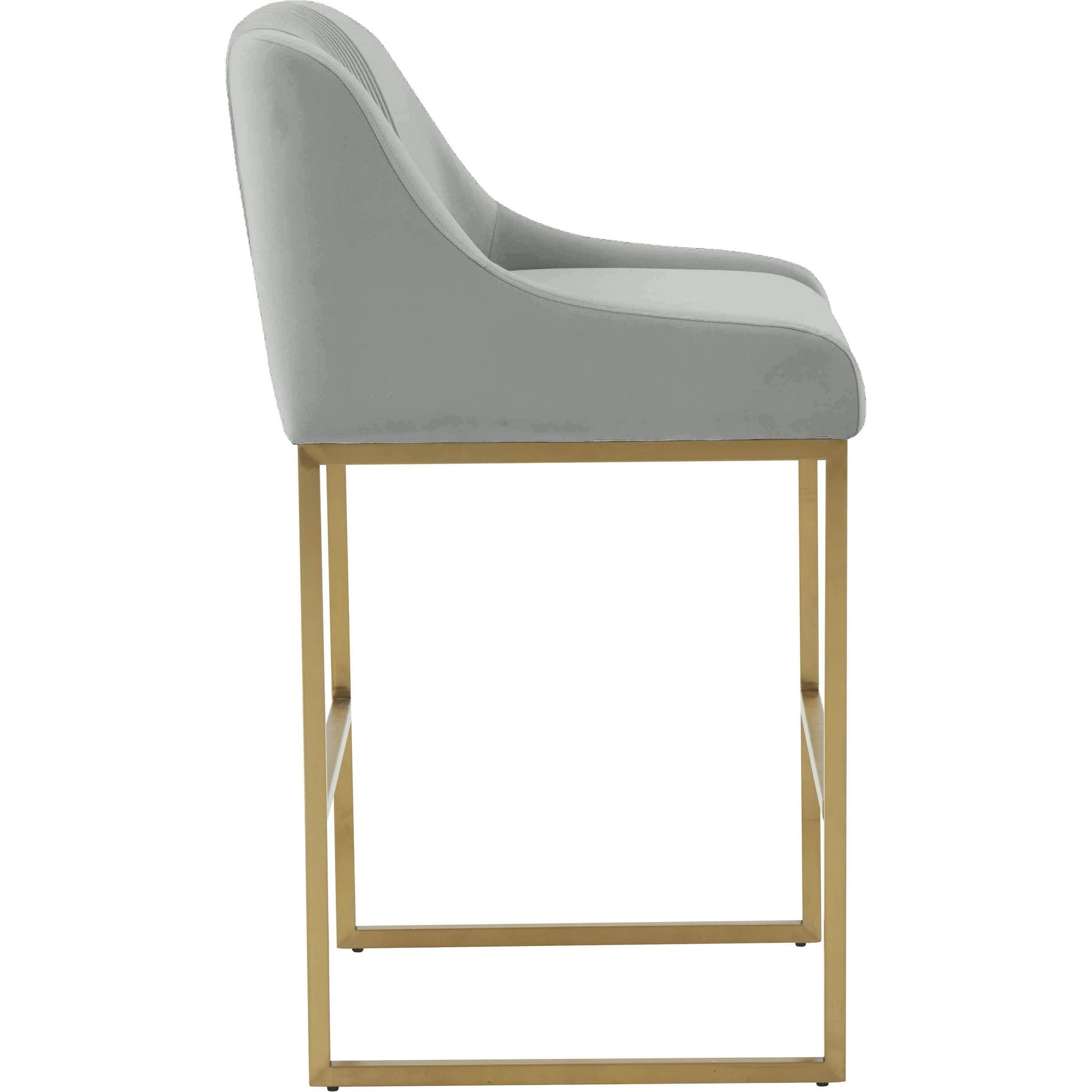 Lisa Pleated Velvet Counter Stool by TOV Furniture. Made from stainless steel, velvet in a modern style.