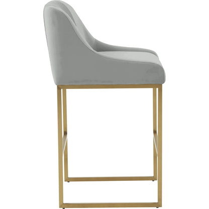 Lisa Pleated Velvet Counter Stool by TOV Furniture. Made from stainless steel, velvet in a modern style.