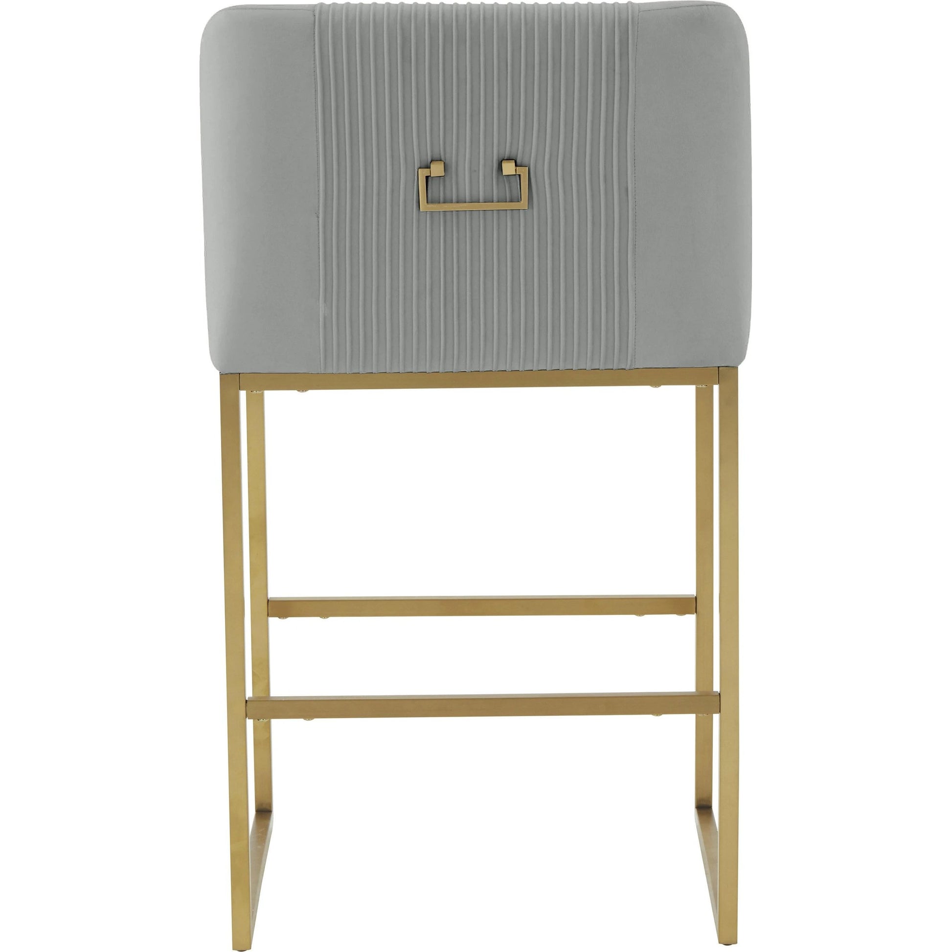 Lisa Pleated Velvet Counter Stool by TOV Furniture. Made from stainless steel, velvet in a modern style.