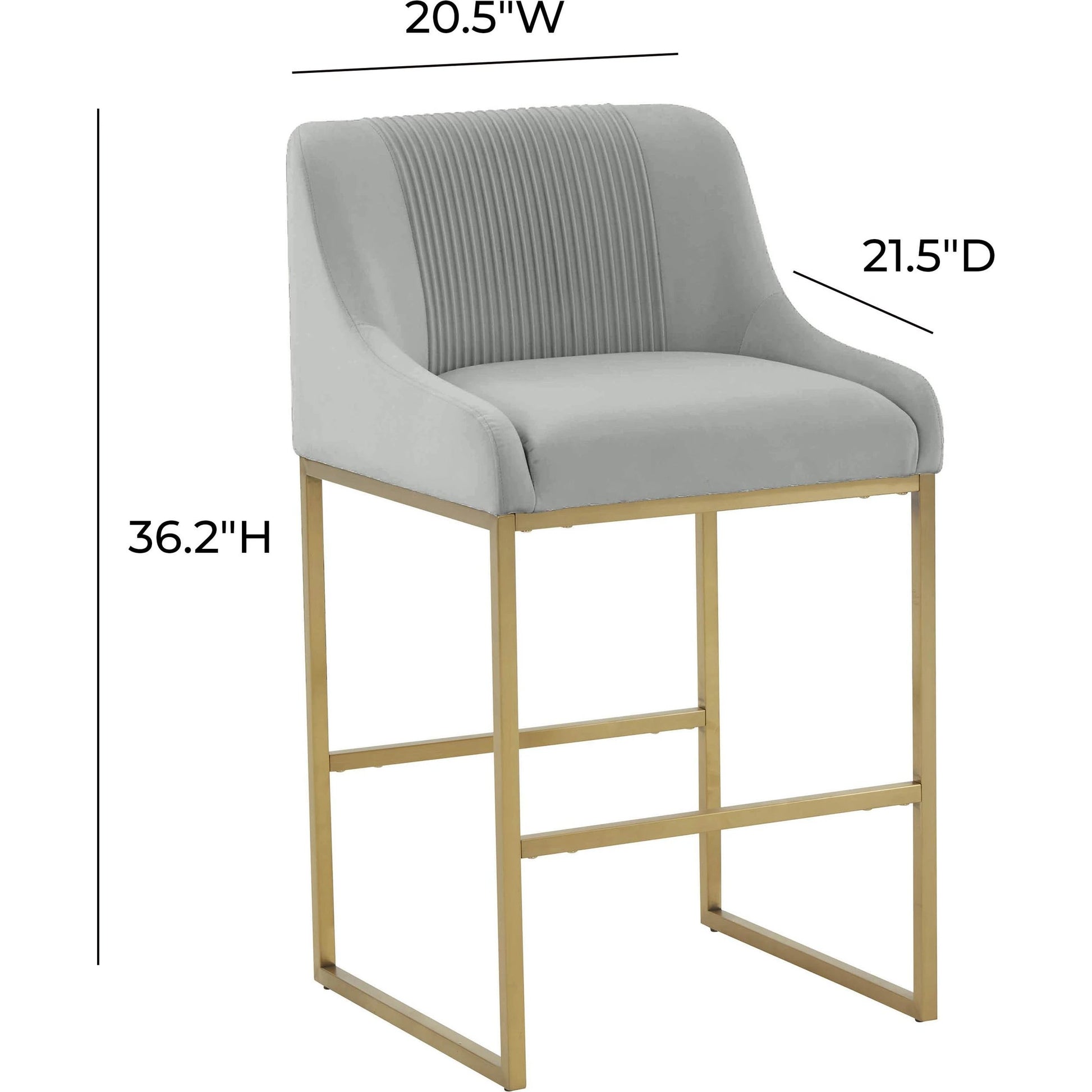 Lisa Pleated Velvet Counter Stool by TOV Furniture. Made from stainless steel, velvet in a modern style.