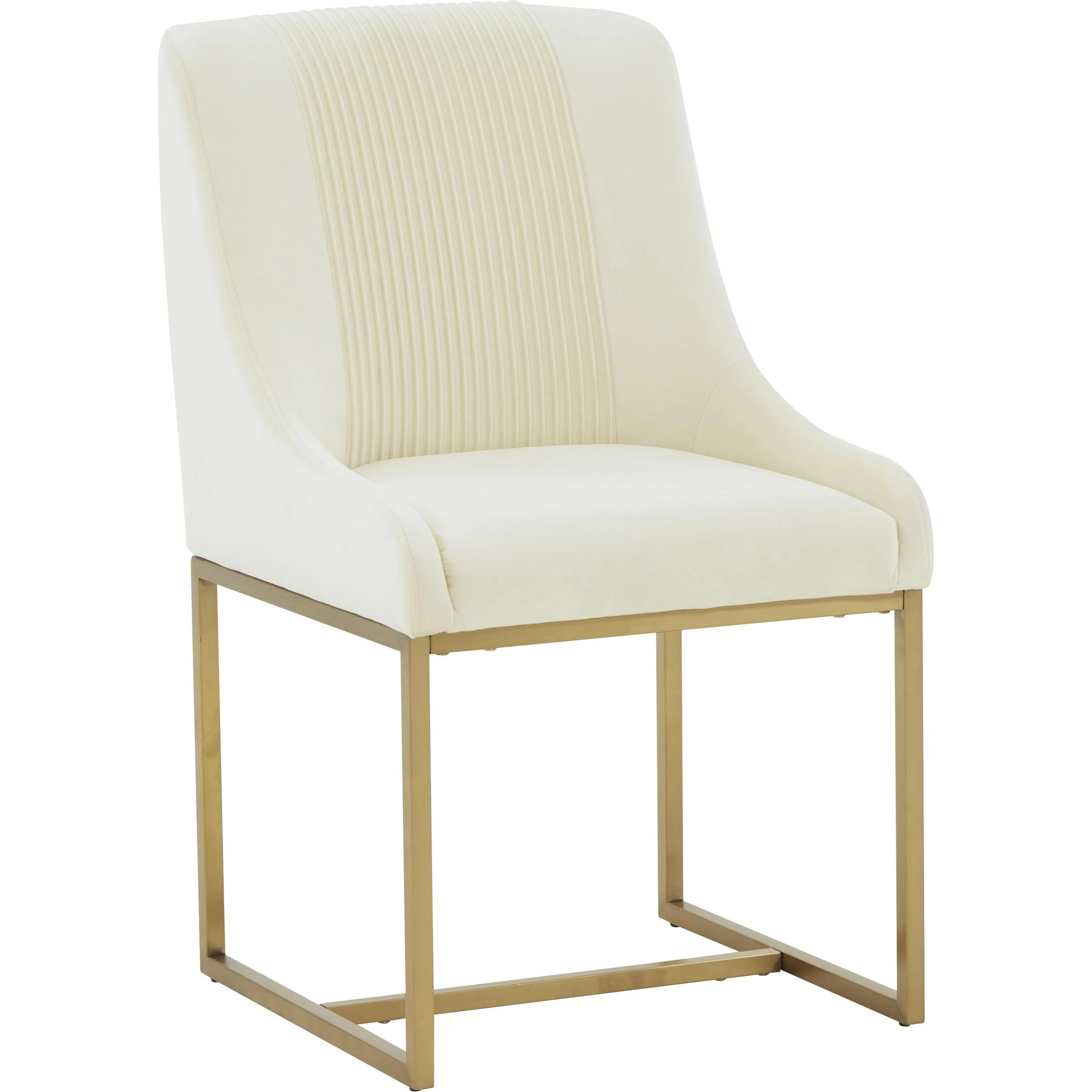 Lisa Pleated Velvet Dining Chair by TOV Furniture. Made from stainless steel, velvet in a modern style.