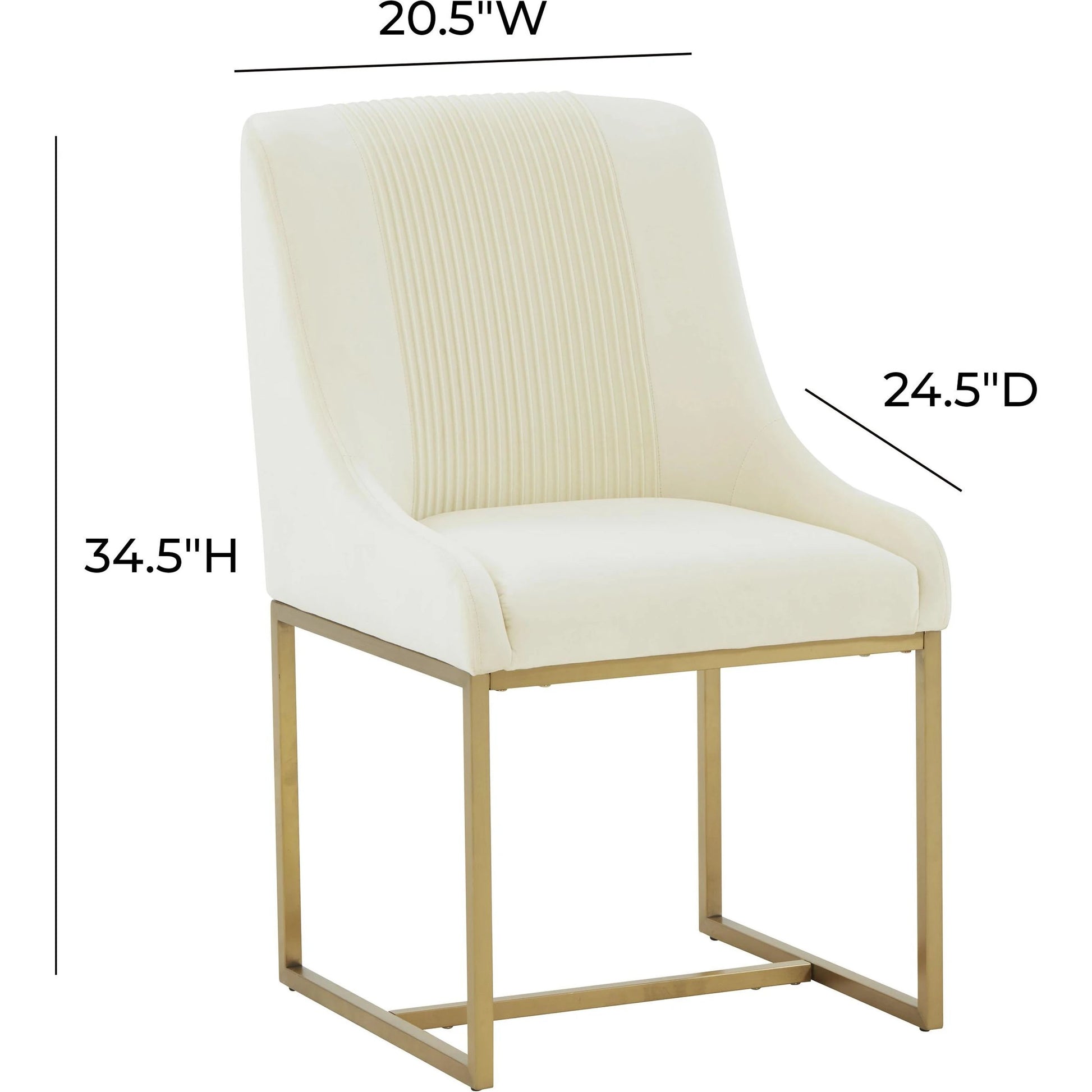 Lisa Pleated Velvet Dining Chair by TOV Furniture. Made from stainless steel, velvet in a modern style.