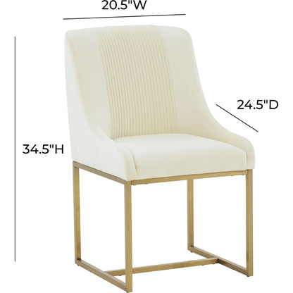 Lisa Pleated Velvet Dining Chair by TOV Furniture. Made from stainless steel, velvet in a modern style.