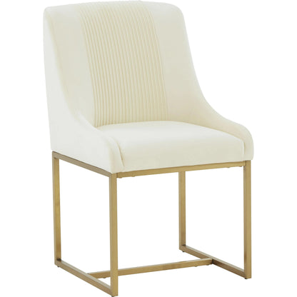 Lisa Pleated Velvet Dining Chair by TOV Furniture. Made from stainless steel, velvet in a modern style.