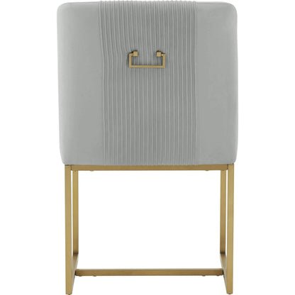 Lisa Pleated Velvet Dining Chair by TOV Furniture. Made from stainless steel, velvet in a modern style.
