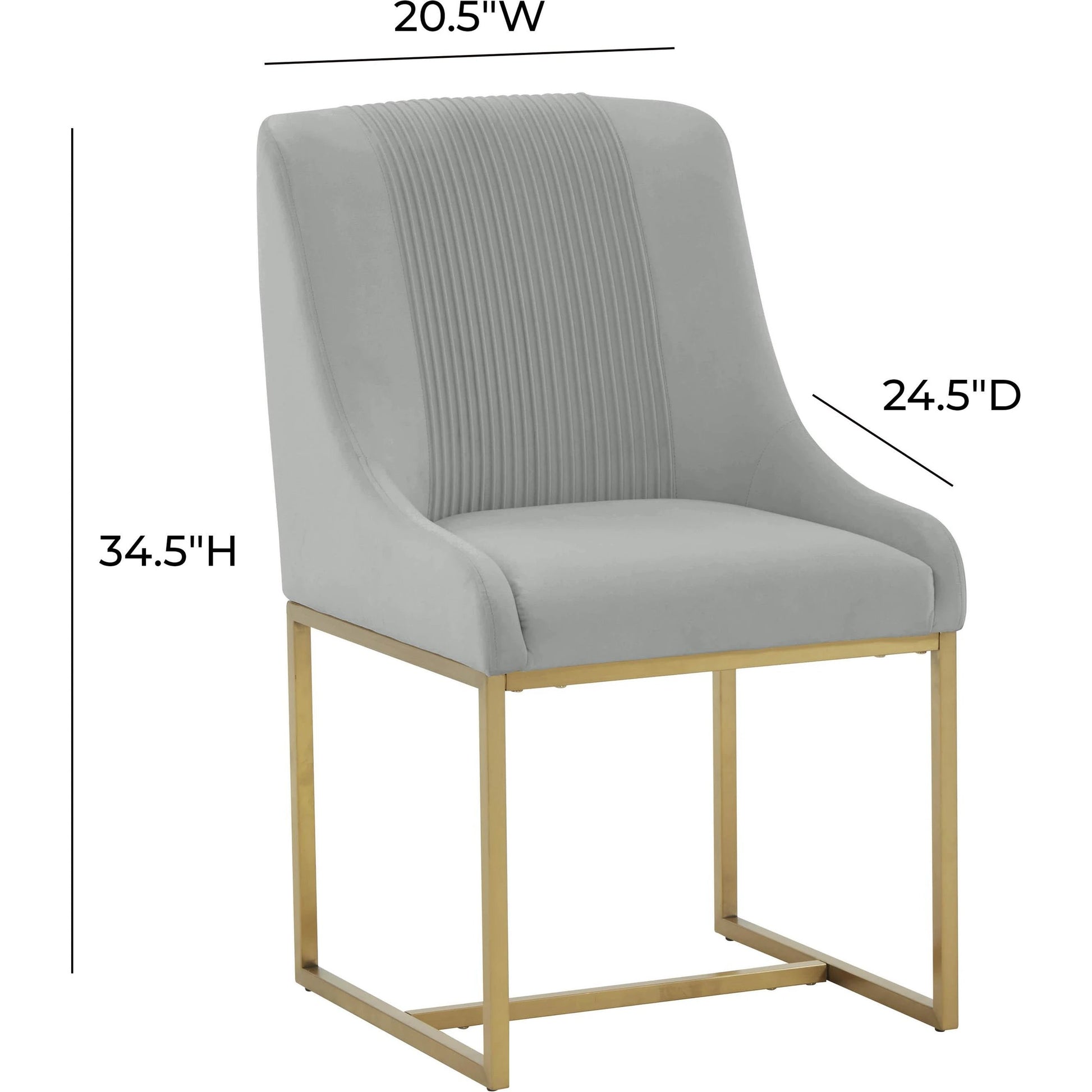 Lisa Pleated Velvet Dining Chair by TOV Furniture. Made from stainless steel, velvet in a modern style.