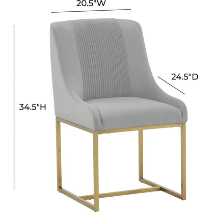 Lisa Pleated Velvet Dining Chair by TOV Furniture. Made from stainless steel, velvet in a modern style.