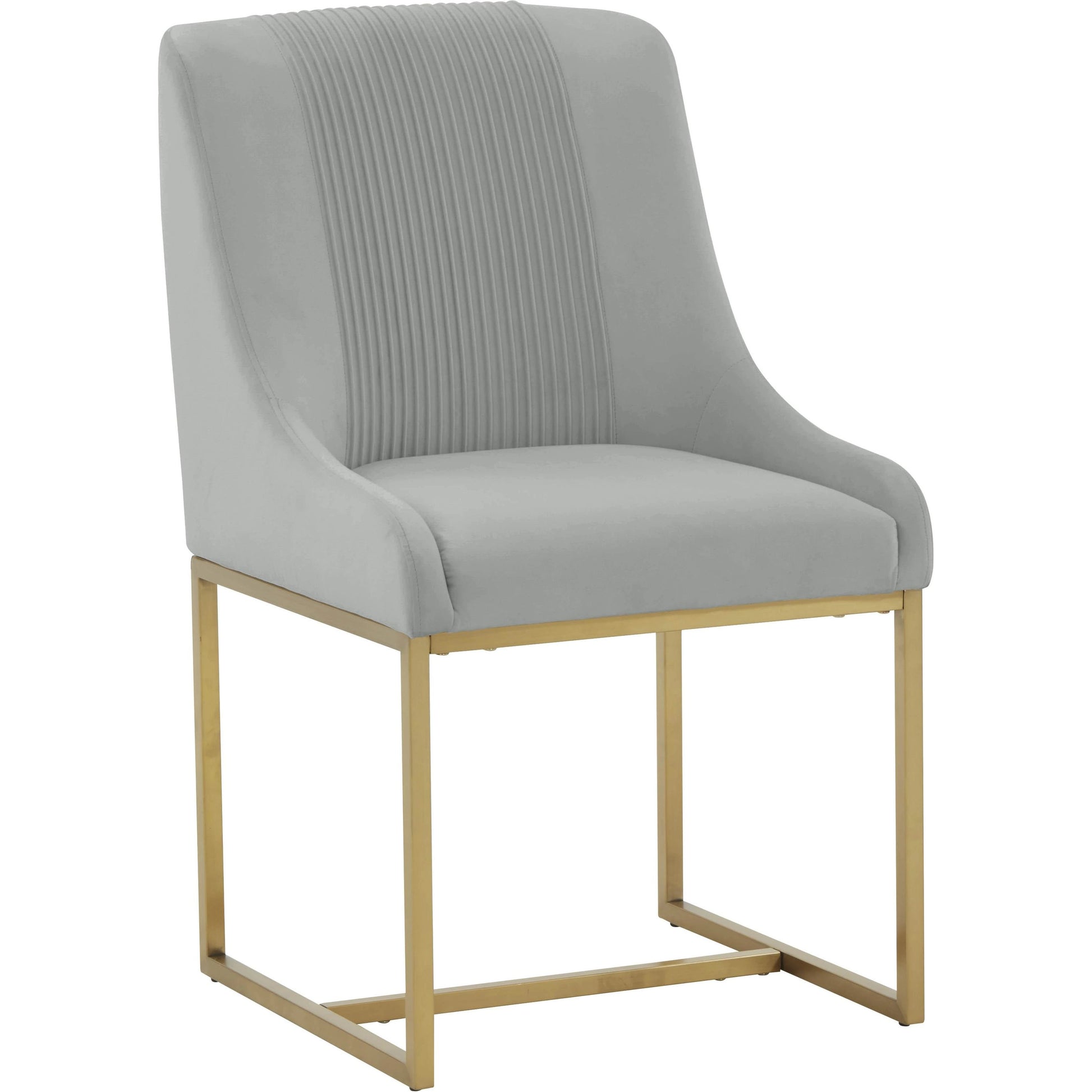 Lisa Pleated Velvet Dining Chair by TOV Furniture. Made from stainless steel, velvet in a modern style.