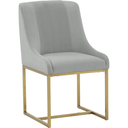 Lisa Pleated Velvet Dining Chair by TOV Furniture. Made from stainless steel, velvet in a modern style.