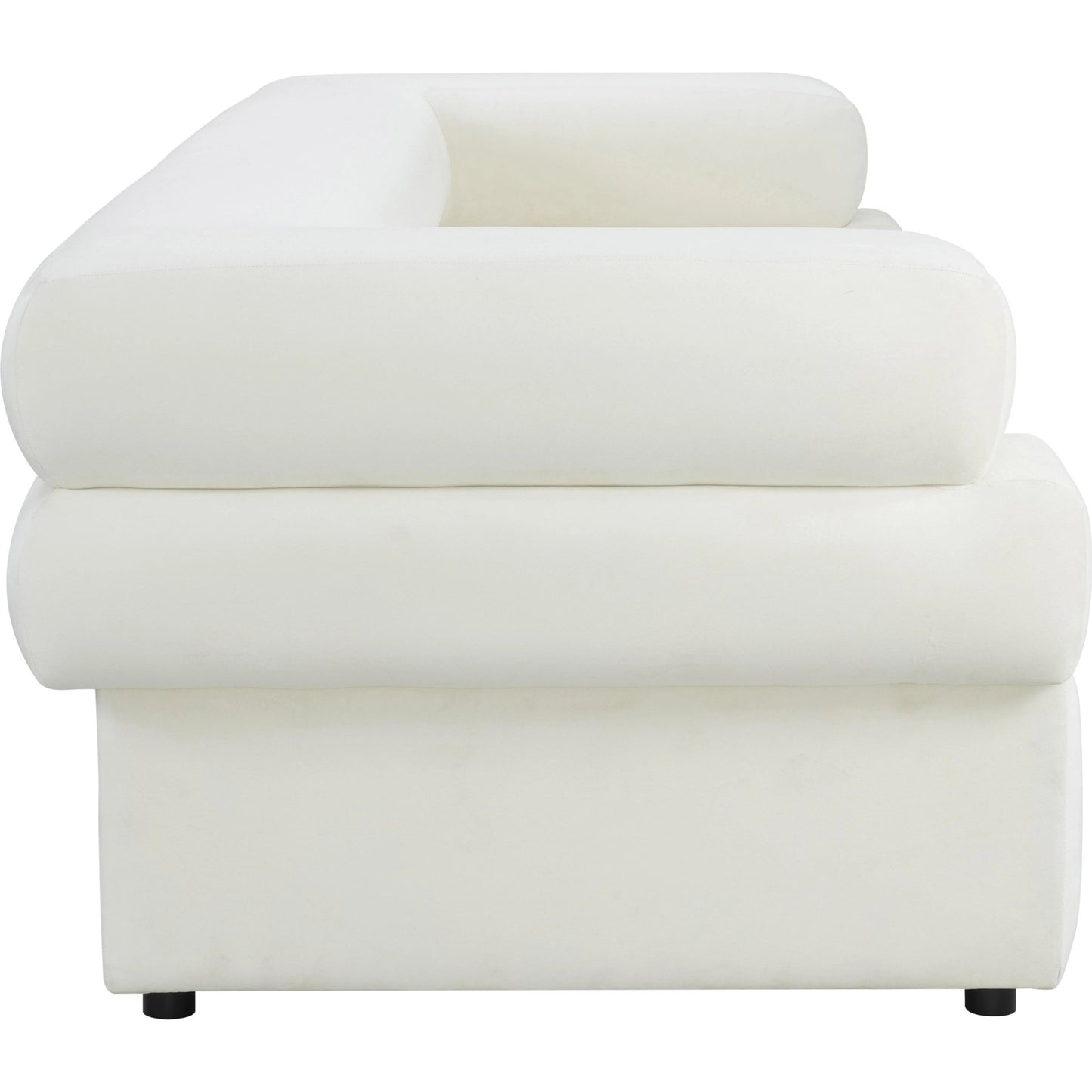 004 SI-1984268 | Additional Silo | Elsa Velvet Sofa by TOV Furniture in cream. Made from velvet, wood in a modern style.