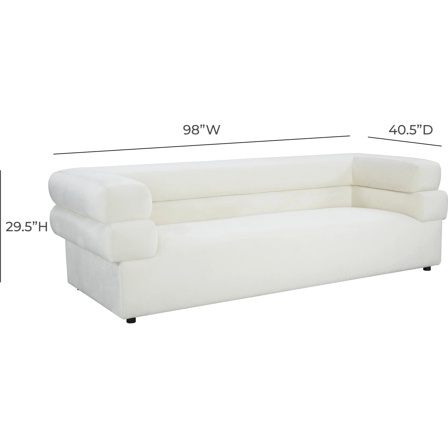 005 SI-1984268 | Additional Silo | Elsa Velvet Sofa by TOV Furniture in cream. Made from velvet, wood in a modern style.